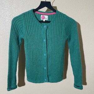 Mini Boden Teal Ribbed Cardigan